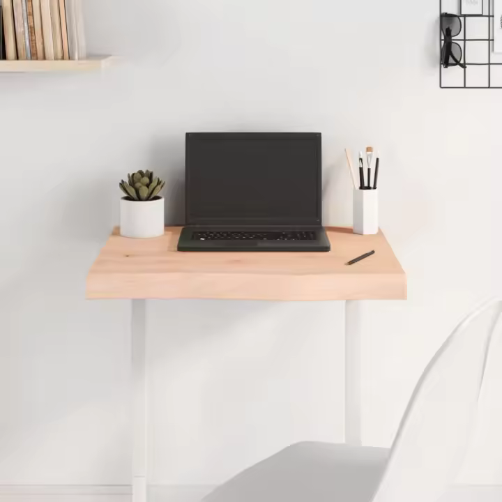 vidaXL Tablero de mesa madera maciza roble sin tratar 60x40x(2-6) cm - 1