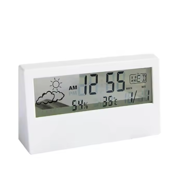 Termómetro Higrómetro Multifuncional LED Con Alarma De Reloj Estación Climática Electrónica Para El Hogar Medidor De Temperatura Y Humedad - 1