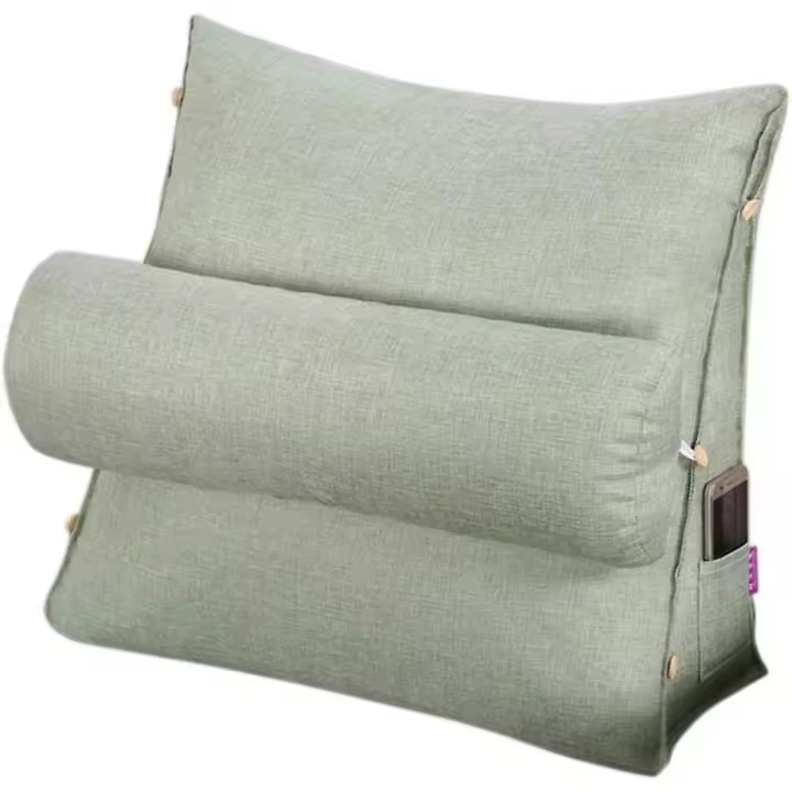 Lectura y almohada DE LA TV, almohada trasera del amortiguador de la cuña Con ajustable y los bolsos, almohada trasera del Triángulo - 1