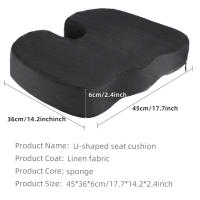 Cojín De Asiento Confortable Y Transpirable Diseño U Almohadilla De Masaje De Espuma Muelle Alivio De La Presión Coccyx Negro Morado Y Gris - details 14