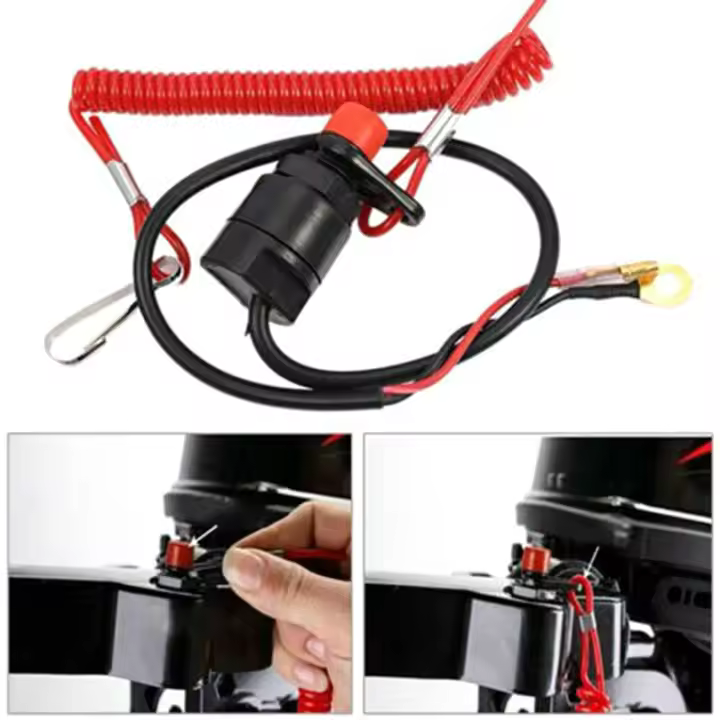 Interruptor De Parada Para Motor De Bote Con Cuerda De Seguridad Antideslizante Accesorios Para Motocicletas Accesorios De Moto - 1