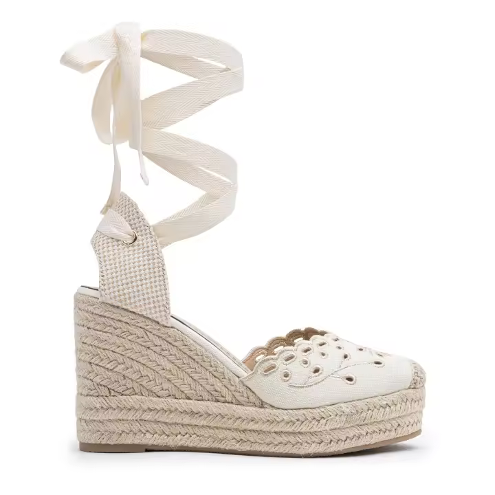 Alpargatas de cuña alta con bordado floral - Verano para Mujer - 1