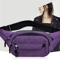 Bolsa De Cintura Impermeable Para Hombres Y Mujeres Bolsa De Deporte Al Aire Libre De Lona Con Cierre De Cremallera Color Sólido Bolsa Bandolera Unisex - details 2