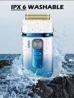 VGR Afeitadora Profesional Para Hombres Máquina De Afeitar Recargable LED Portátil Trimmer De Barba Y Cabello Cuchilla Rotatoria De Acero Inoxidable V-362 - details 6