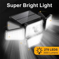 Luces Solares Exteriores Con Sensor De Movimiento 4 Cabezas Luz De Pared Remota Impermeable Para Iluminación De Callejeras Patio Jardín Garage - details 24
