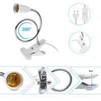 Soporte De Luz De Escritorio Flexible De 360 Grados Con Base E27 Y Interruptor on off Clip-On De Cables Para Plantas Y Hogar - details 2