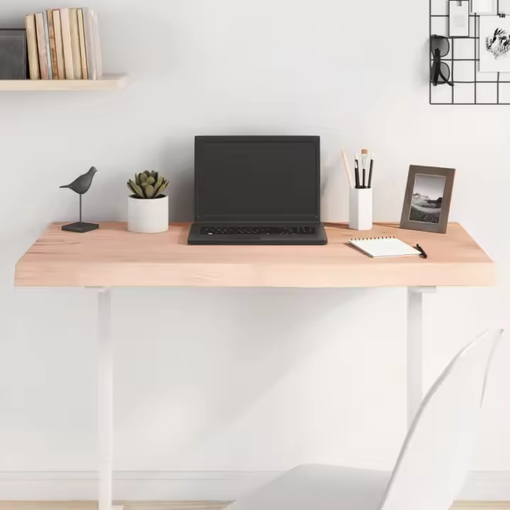 vidaXL Tablero de mesa madera maciza roble sin tratar 100x50x(2-6) cm - 1