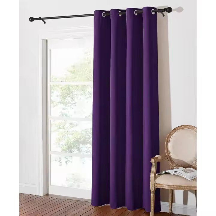 PONY DANCE Kids Blackout Curtain - Thermal Room Darkening & Energy Saving Blackout Curtain Eyelet Top Kitchen Panel for Girls' Room/Bedroom/Nursery, W 52" x L 90", 1 PC, Purple - 1