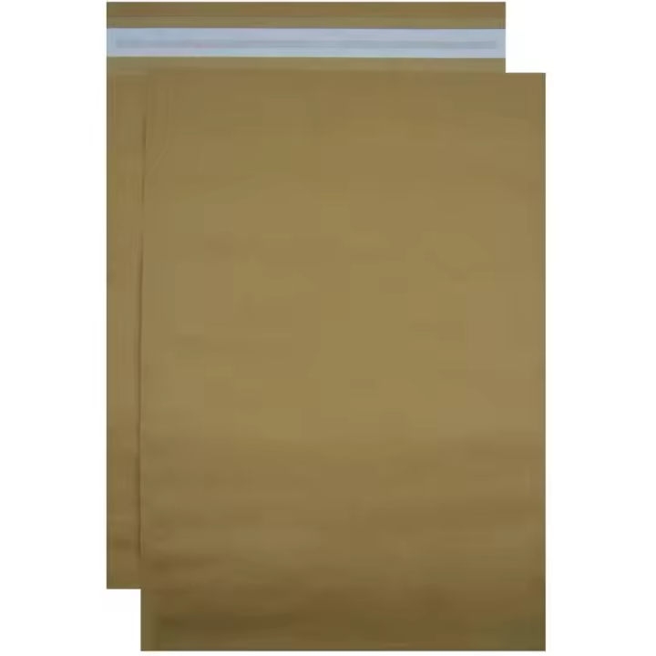Bolsas de Papel Kraft para Envíos con Apariencia Cartón. Opaco con Autocierre Fácil Adhesivo y Resistente. Sobres Grandes Marrones Portadocumentos (400 uds, 300 x 360 x 100 mm) - 1