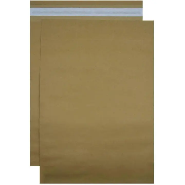 Bolsas de Papel Kraft para Envíos con Apariencia Cartón. Opaco con Autocierre Fácil Adhesivo y Resistente. Sobres Grandes Marrones Portadocumentos (400 uds, 300 x 360 x 100 mm) - 1