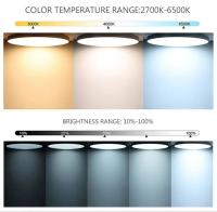 Lámpara De Techo Plana LED Ultra Delgada 20/24W Redonda Para Cocina Dormitorio Basamento Pasillo Sala De Estar Iluminación Diaria Ajustable Color Negro - details 17