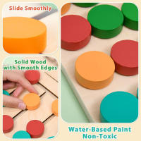 Juego Educativo De Montessori Tablero De Puzzle De Madera Colorido Juguete Sensorial De Alineación De Colores Para Niños Actividad De Preescolar Para Bebés - details 4