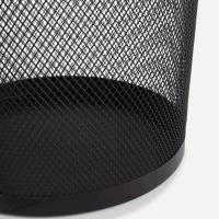 Papelera Malla Metalica, Cesto basura redondo metálico, Papelera oficina, Cubo de Basura, Papelera Escritorio, Papelera Baño, 26 cm alto x 28cm diámetro, 12.5 Litros, Negro - details 1