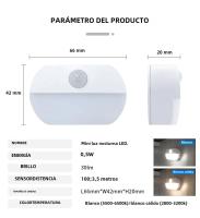 Lámpara De Noche LED Con Sensor De Movimiento Infrarrojo Para Pared Batería Incluida Para Pasillo Escalera Armario Dormitorio Baño - details 6