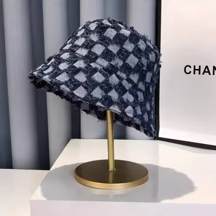 Gorro De Buho De Lona a Cuadros Para Mujer Gorro De Pescador De Playa Tropical Sombreros De Panamá Para Exterior Protección Solar FiestaRegalo - 1