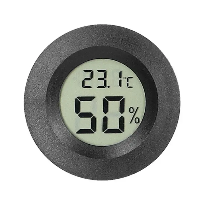 1PC Mini Termómetro Y Higrómetro Redondo Electrónico Para Interior Con Pantalla LCD Medidor De Temperatura Y Humedad Para El Hogar - 1