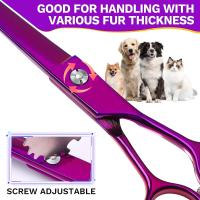Tijeras De Peluquería Para Mascotas 7 Pulgadas Curvadas Para DERECHO yIZQUIERDO Mano Adecuado Para Estilizar El Pelaje De Perros - details 1