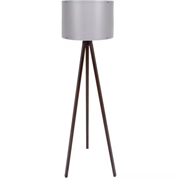 Wellhome Lámpara de Pie 145 Cm. Gris/Nogal - 1
