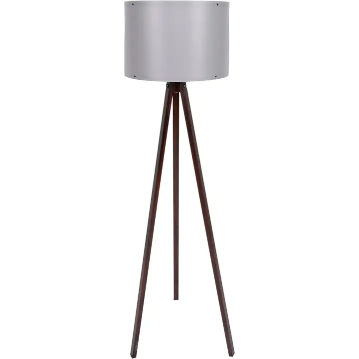 Wellhome Lámpara de Pie 145 Cm. Gris/Nogal - 1