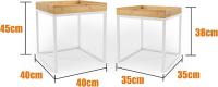 LIN HOME XZ-22166 Set 2 Mesas de Centro para Salón Cuadrada de Bambú y Metal - details 0
