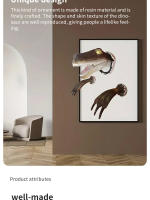 3 Pcs Decoración De Pared Con Velociraptor Figura De Dinosaurio 3D Para Fiesta De Vacaciones Adornos De Pared De Resina - details 1
