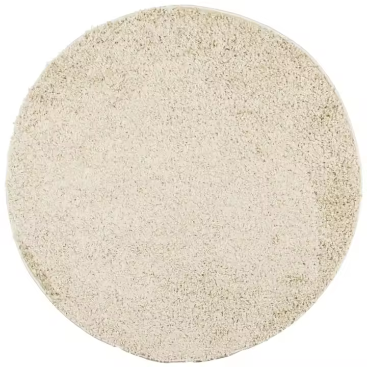 vidaXL Alfombra peluda de pelo largo moderna PAMPLONA Ø 100 cm Color Antracita,  Beige,  Crema y mas Alfombras de área  Alfombra de Piso para Sala de Estar Dormitorio Habitación Salón - 1