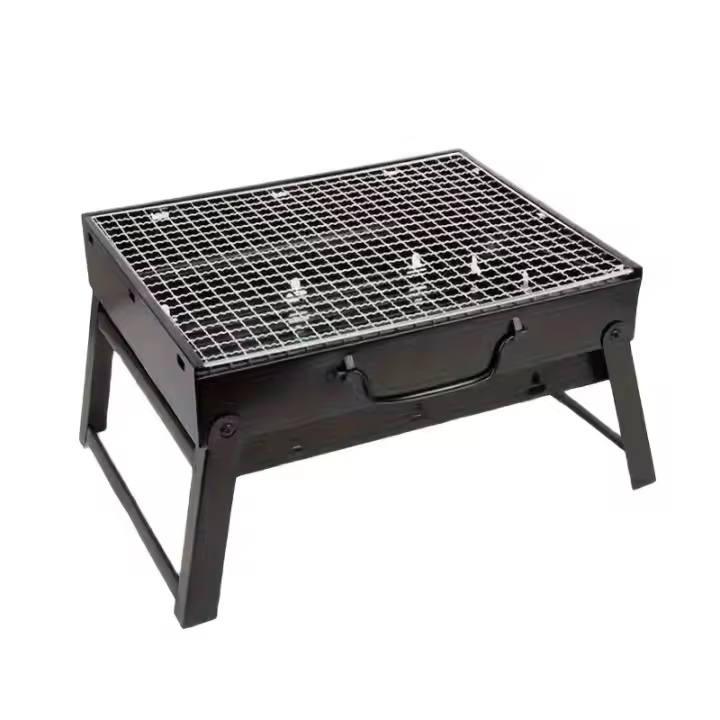 Pequeño Barbacoa Portátil De Acero Inoxidable Para Camping Y Pícnic Herramienta De Cocina Al Aire Libre Mini Barbacoa Con Carbón - 1