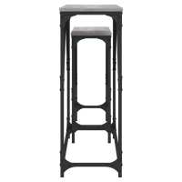 Vidaxl - Mesas Consola Apilables 2 Pzas Madera Ingeniería Gris Sonoma - details 4