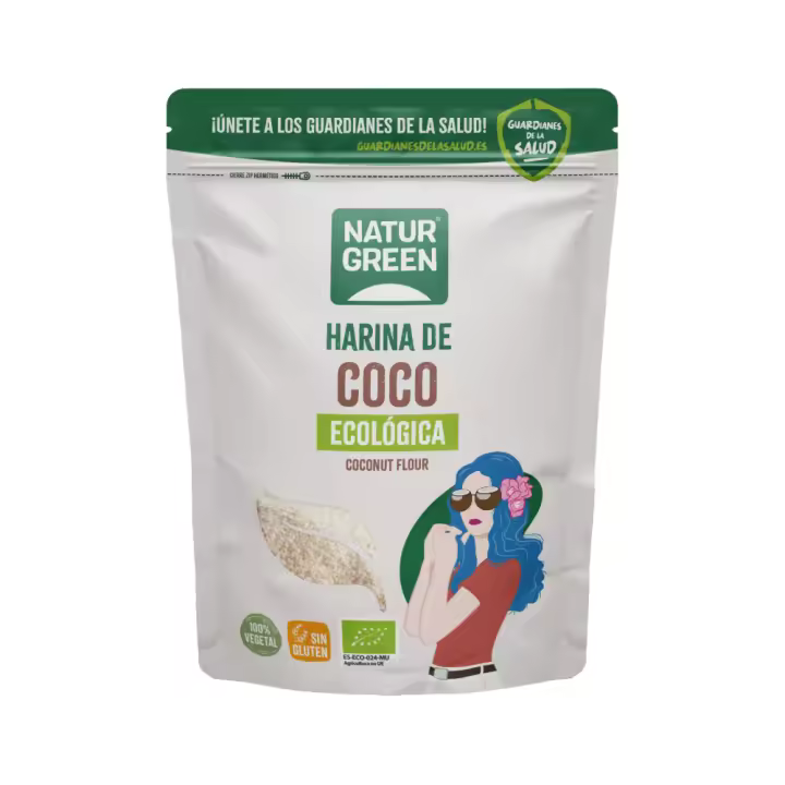 Harina de Coco, Sin Gluten, Sin Azúcares Añadidos y Rica en Calcio 500g - NaturGreen - 1