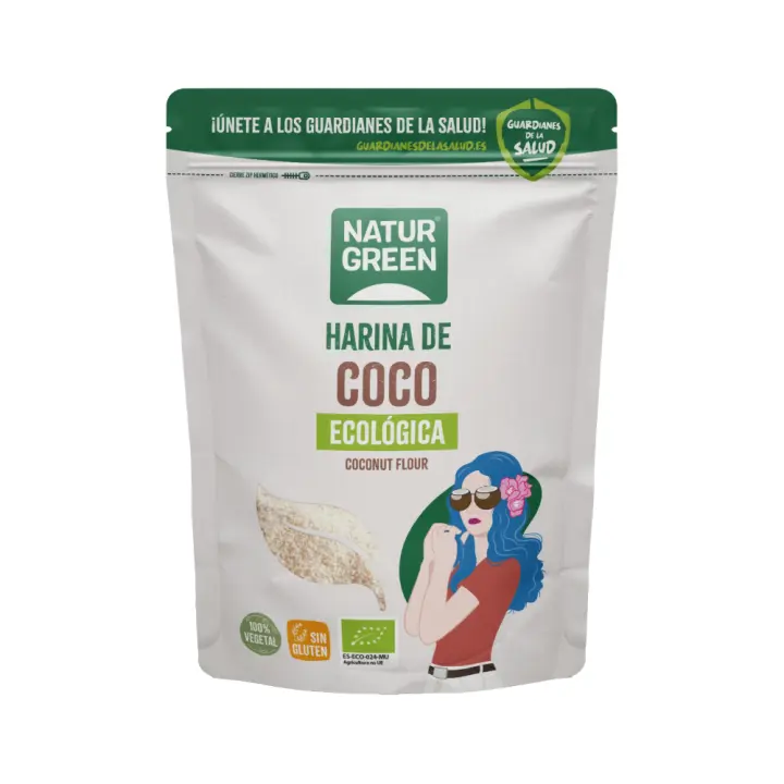 Harina de Coco, Sin Gluten, Sin Azúcares Añadidos y Rica en Calcio 500g - NaturGreen - 1