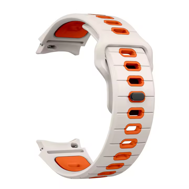 Correa Oficial Para Samsung Galaxy Watch 6 Classic 43mm Y 47mm Correa De Silicona Negra Y Naranja Compatible Con Galaxy Watch 5 pro 45mm Watch 4 40mm 44mm Unisex - 1