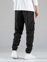 Pantalones De Cargo Para Hombre Con Bolsillos Y Cinta Ajustable En La Cintura Estilo Casual Moda Para Uso Diario Talla Regular - details 2