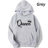 Sudadera De Capucha Largo Manga Para Mujer Estampado Rey Y Reina Casual Streetwear Para Pareja Otoño E Invierno - details 15