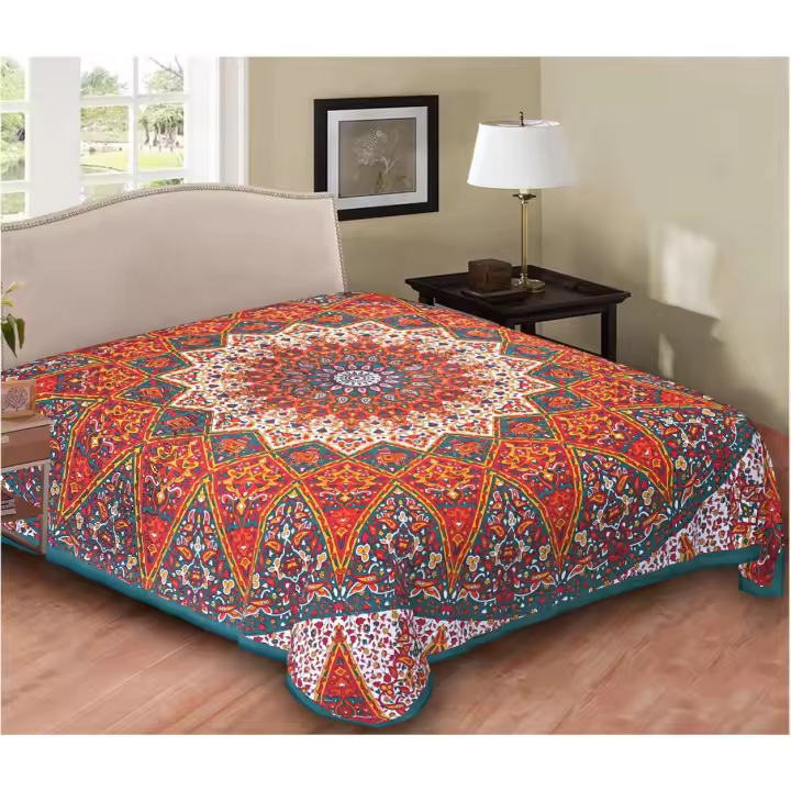 Printex-Tapiz with Estilo de Mandala Indio-220x240 cm- Pareo Manta Picnic,Yoga, Antiarena, Multiusos, Decoracion Cocina, Toalla de Playa - 1