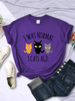 Camiseta De Mujer I Was Normal 3 Cats Ago Estilo Casual Multicolor Cuello Redondo Manga Corta Verano Moda Hip Hop T-Shirt - details 10