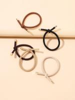 5 Pcs Cinturones Elásticos Para El Cabello De Colores Mixtos Para Mujeres Y Niñas Bandas Gruesas Sin Daño Para Cogollos Estilo Fashion - details 3