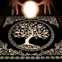 Mantel De Tela Para Cartas De Tarot 1pc Decoración De Juego De Cartas Pagan Con Fases De Luna Y Flores Estilo Pagan Para Atril Y Brujería - details 33