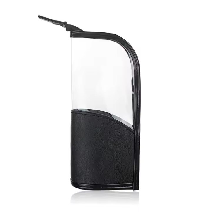 Estuche de viaje negro para brochas de maquillaje, impermeable, antipolvo, con separador para artículos de tocador. - 1