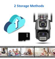 Cámara De Seguridad IP 4K 8MP Wifi Con Lente Dual Protección Impermeable Alarma De Luz Policia Video Vigilancia CCTV Montaje En Pared Grey - details 5