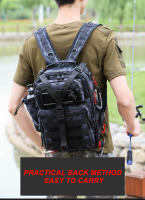 Mochila De Pesca Para Hombres Bolsa De Camping Y Viaje Al Aire Libre Con Sistema Molle Táctico Para Deportes Almacenamiento De Cañas Y Cajas De Señuelos - details 1