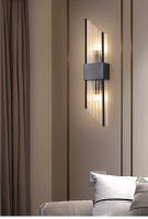 Bocadillo De Vidrio Con Acero Inoxidable Y LED Para Decoración De Hogar Adecuado Para Pasillo Estudio Dormitorio Estilo Moderno Soporte De Montaje En Pared Incluye Bombillas - details 3