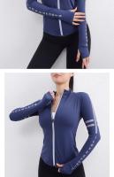 Chaqueta Deportiva De Mujer Con Cierre De Cremallera Y Flecos Secado Rápido Sudadera Para Ejercicio Estilo Slim O-Neck - details 14