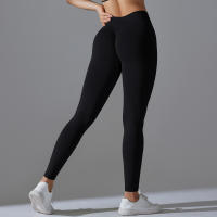 Pantalones De Yoga De Cintura Alta Para Mujer Pantalones De Correr Y Gimnasio De Talla Fija Cómodos Y Elegantes Para Ejercicio Y Fitness - details 3