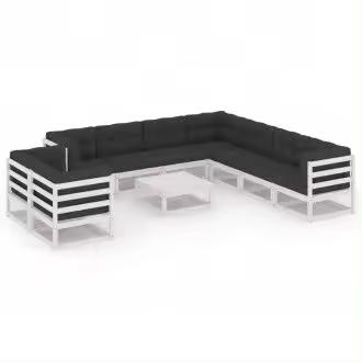 VIDAXL conjunto de sofás con cojines y una mesa de diseño modular en color blanco vida xl - 1