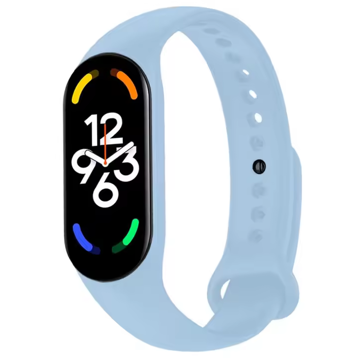 Ociodual Pulsera de Recambio Silicona Suave Flexible Compatible con Xiao Mi Band 7 6 5 Amazfit Band 5 Azul Claro Correa Repuesto Flex Goma - 1
