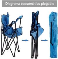 Silla Plegable de Camping de Acero, 50x50x80cm, Silla de Acampada Plegable, Ideal para Camping o Pesca, Estructura de Acero Resistente y Asiento de Lona Impermeable - details 0