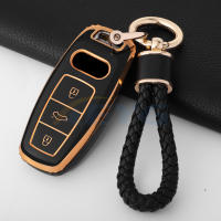 Funda De Llave De Coche TPU Para Audi 4K A8 E-tron Q5 Q7 Q8 C8 D5 SQ8 R8 A1 A3 A4 A6 A7 Protector De Llave Con Cadena - details 4