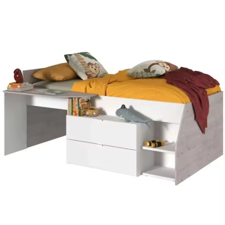 Miroytengo Cama Valky con Escritorio 2 cajones habitación Infantil en Varios Colores Dormitorio Mueble 90X200/190 cm - 1