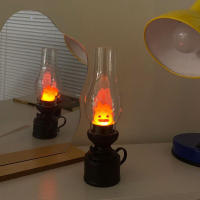 Lámpara De Mesa Calcifer Sin Flama Para La Noche Decorativa Anime Retro De Halloween Candelabro Keroseno Para Dormitorio - details 8