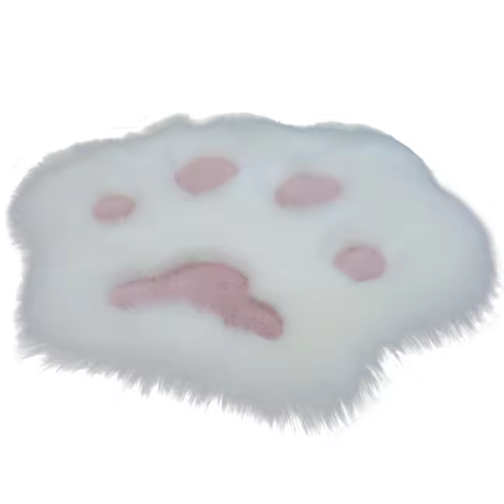 Alfombra De Plush Suave Con Patrón De Pata De Gato Rosa Para Sofá Mesa De Café Dormitorio Alfombra Antideslizante De Poliéster 100% - 1